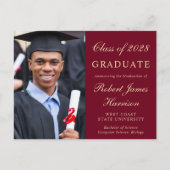 写真バエレガントルガンディ金ゴールド大学卒業 案内ポストカード (正面)