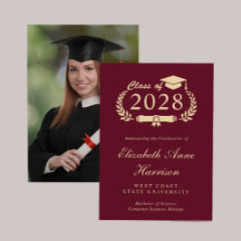 写真バエレガントルガンディ金ゴールド大学卒業 案内状