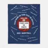 写真バスケットボール選手のための年長夜ギフト フリースブランケット (正面)