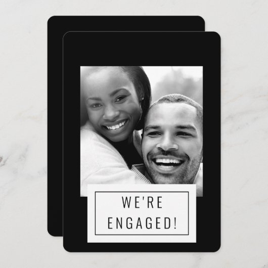 写真バッジ |婚約発表 |カード | B 案内状 (正面/裏面)