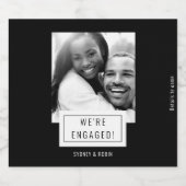 写真バッジ |婚約 |ビールラベル |黒 ビールラベル (シングルラベル)