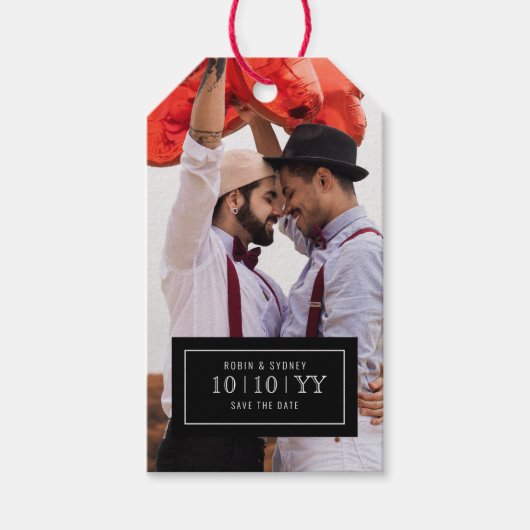 写真バッジ |日付の保存 |ギフトラベル ギフトタグ (正面)