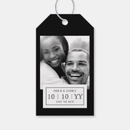 写真バッジ |日付の保存 |ギフトラベル |黒 ギフトタグ