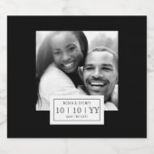 写真バッジ |日付の保存 |ビールラベル |黒 ビールラベル (シングルラベル)