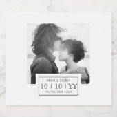 写真バッジ |日付の保存 |ボトルラベル |白 スパークリングワインラベル (シングルラベル)