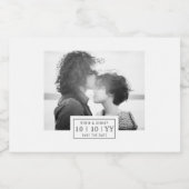 写真バッジ |日付の保存 |ミニラベル |白 スパークリングワインラベル (シングルラベル)