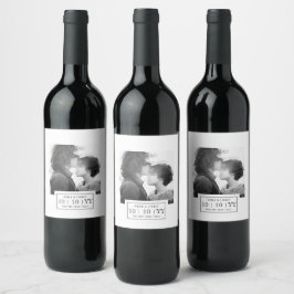 写真バッジ |日付の保存 |ワインラベル |白 ワインラベル