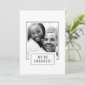 写真バッジ | 白黒写真 | 白 | 結婚式のお知らせカード 招待状 (スタンド正面)