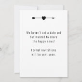 写真バッジ | 白黒写真 | 黒 | 結婚式のお知らせカード 招待状 (裏面)