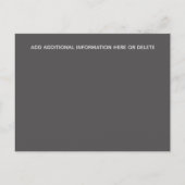 写真バプテスマは日付ミニマルなプレーンDIYを保存 案内ポストカード (裏面)