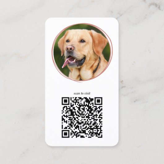 写真バラエレガント金ゴールドドッグペットソーシャルメディア 名刺 (裏面)