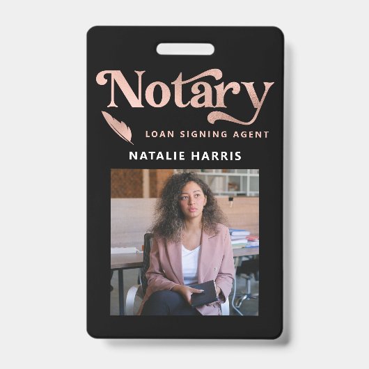 写真バラエレガント金ゴールド公証人融資業者 バッジ (正面)