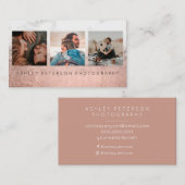 写真バラ金ゴールドグラデーション大理石タイポグラフィ 名刺 (正面/裏面)