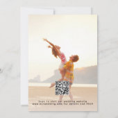 写真バラ金ゴールドフローラ写真QR 結婚 RSVP 招待状 (裏面)