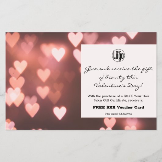写真バレンタインデーのギフト証明書プロモーション チラシ (正面)