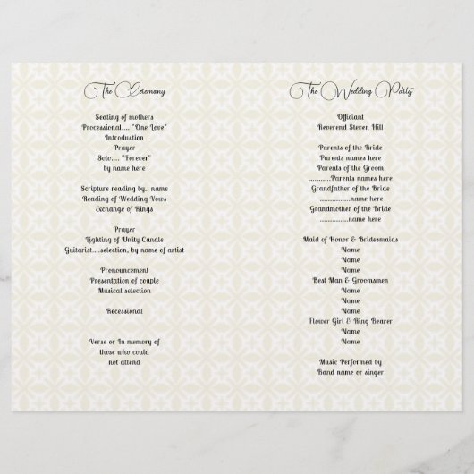 写真パターン(の模様が)ある式結婚折り畳みプログラム (裏面)