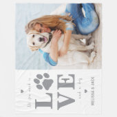 写真パーソナライズされたあなたが必要なのは愛と犬 フリースブランケット (正面)