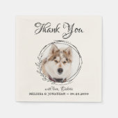 写真パーソナライズされたありがとうご愛犬結婚さん スタンダードカクテルナプキン (正面)