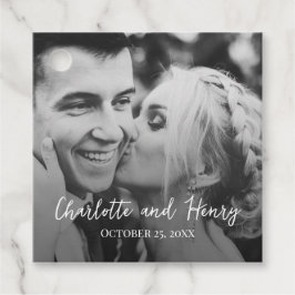 写真パーソナライズされたありがとう結婚さんギフトラベル フェイバータグ