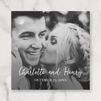 写真パーソナライズされたありがとう結婚さんギフトラベル フェイバータグ