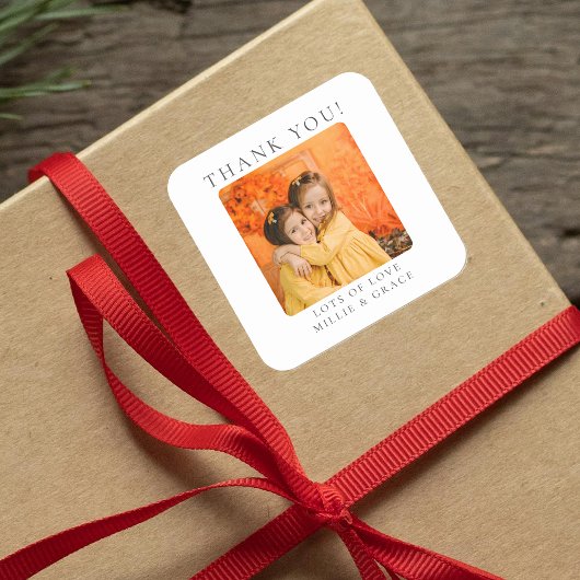 写真パーソナライズされたありがとう スクエアシール