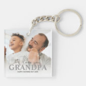 写真パーソナライズされたおじいちゃん キーホルダー (裏面)