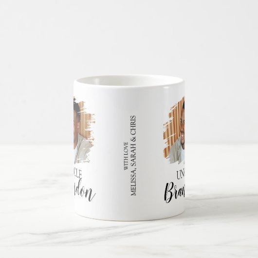 写真パーソナライズされたおじさん コーヒーマグカップ (中央)