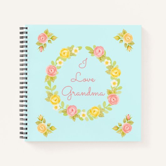 写真パーソナライズされたおばあちゃんスケッチブック大好き ノートブック (正面)