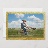 写真パーソナライズされたおもしろいモダン金ゴールド 招待状 (裏面)