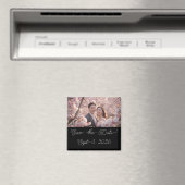 写真パーソナライズされたさくらんぼ花の日付を保存 マグネット (インサイチュ (食洗機))