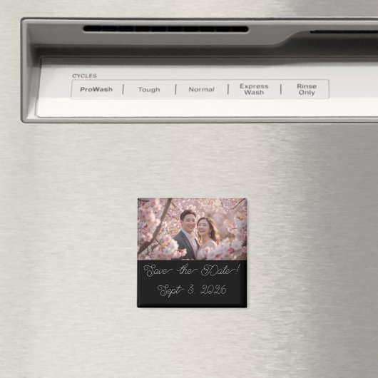 写真パーソナライズされたさくらんぼ花の日付を保存 マグネット (インサイチュ (食洗機))