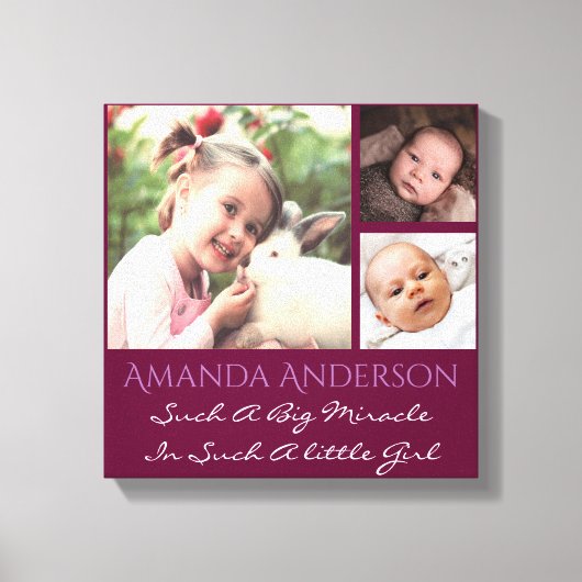 写真パーソナライズされたとカスタム引用文 キャンバスプリント (正面)