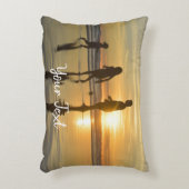 写真パーソナライズされたとカスタム文字テンプレート アクセントクッション (正面(垂直))