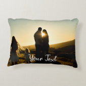 写真パーソナライズされたとカスタム文字テンプレート アクセントクッション (裏面)