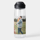 写真パーソナライズされたとカスタム文字テンプレート ウォーターボトル (背面)