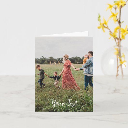 写真パーソナライズされたとカスタム文字テンプレート カード (黄色い花)