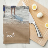 写真パーソナライズされたとカスタム文字テンプレート キッチンタオル (四つ折り)