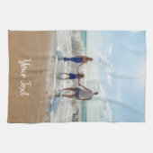 写真パーソナライズされたとカスタム文字テンプレート キッチンタオル (横)