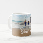 写真パーソナライズされたとカスタム文字テンプレート コーヒーマグカップ (正面左)