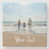 写真パーソナライズされたとカスタム文字テンプレート ストーンコースター (正面)