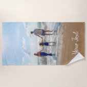 写真パーソナライズされたとカスタム文字テンプレート ビーチタオル (正面)