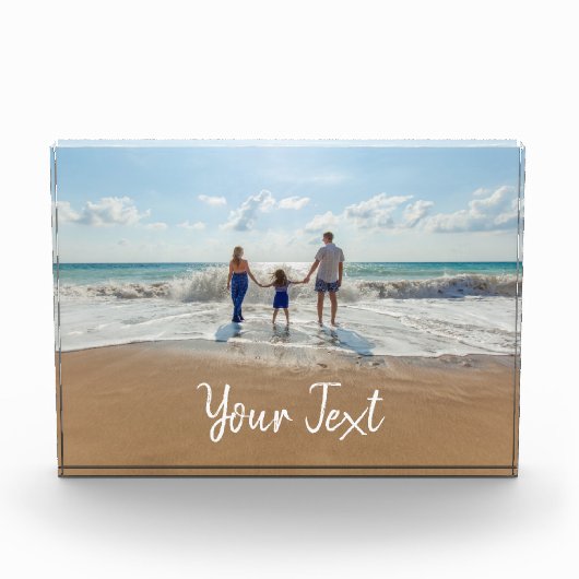 写真パーソナライズされたとカスタム文字テンプレート フォトブロック (正面)