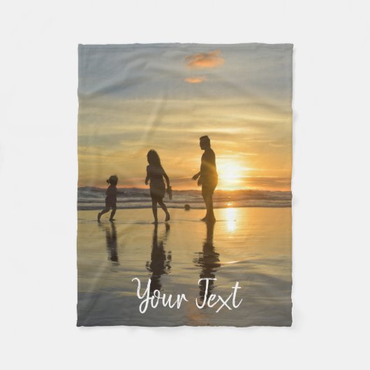 写真パーソナライズされたとカスタム文字テンプレート フリースブランケット (正面)