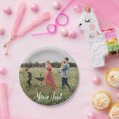 写真パーソナライズされたとカスタム文字テンプレート ペーパープレート (パーティー)