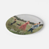 写真パーソナライズされたとカスタム文字テンプレート ペーパープレート (アングル)