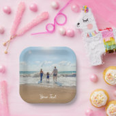 写真パーソナライズされたとカスタム文字テンプレート ペーパープレート (パーティー)