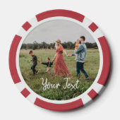 写真パーソナライズされたとカスタム文字テンプレート ポーカーチップ (裏面)