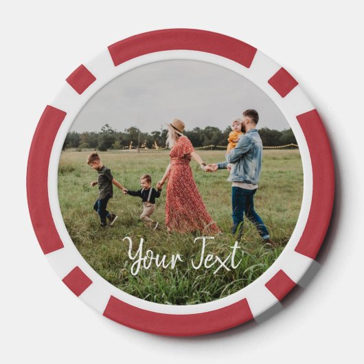 写真パーソナライズされたとカスタム文字テンプレート ポーカーチップ (裏面)