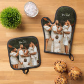 写真パーソナライズされたとカスタム文字テンプレート 鍋つかみ&鍋敷きセット (トップダウン)