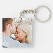 写真パーソナライズされたとスクリプト文字Sage Green キーホルダー (裏面)